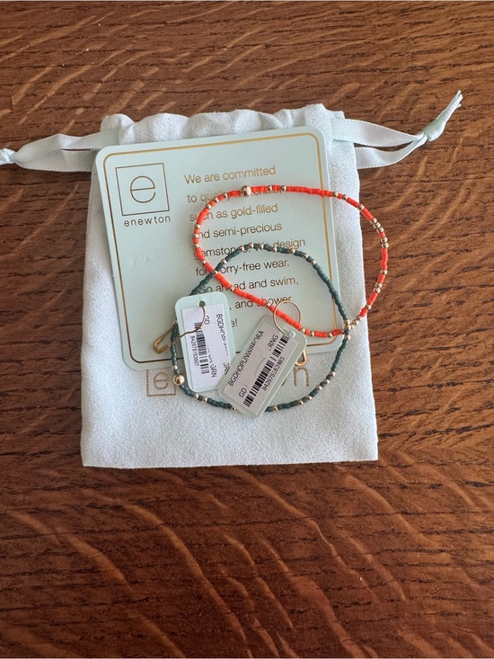 BDG Other - ENewton Orange & green Beaded Bracelet Set